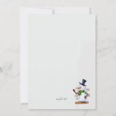 Snowman bij de deur nieuwjaar aankondiging (Achterkant)