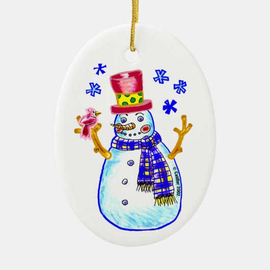 Snowman Bird Friend aangepaste ornamenten (Voorkant)