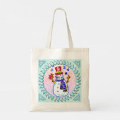 Snowman Bird Vriend canvas tassen, Tote Bag (Achterkant)