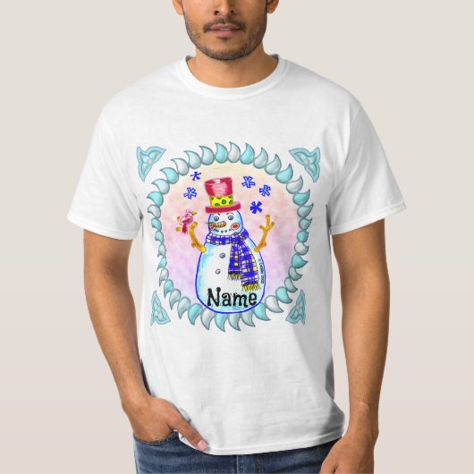 Snowman Bird Vriend T-shirts (Voorkant)
