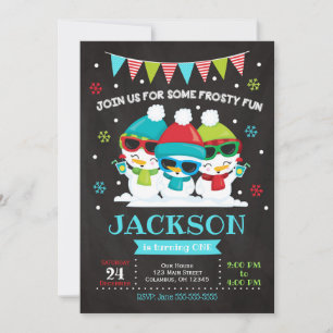 Snowman Birthday Invitation / Sneeuwveel Fun Invit Kaart