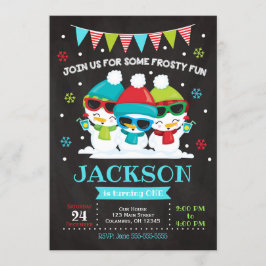 Snowman Birthday Invitation / Sneeuwveel Fun Invit Kaart