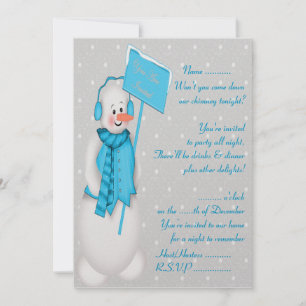 Snowman (blauw) - Uitnodiging