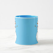 Snowman bleu et blanc Imprimer la Mug de café (Centre)