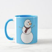 Snowman bleu et blanc Imprimer la Mug de café (Gauche)