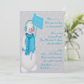 Snowman (bleu) - Invitation (Debout devant)