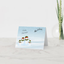 Snowman Blue Holiday Kaart