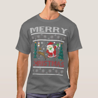 Snowman-boomrenrendierablissingzant voor prettig k t-shirt