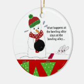Snowman Bowler Keramisch Ornament (Links)