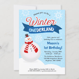 Snowman Boy Winter ONEderland 1e verjaardag Kaart