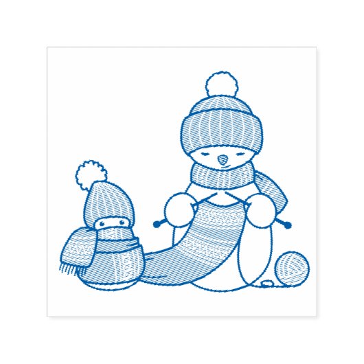 Snowman breien in rond Pet en karf Zelfinktende Stempel (Design)