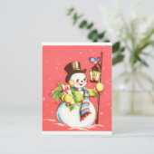 Snowman Briefkaart (Staand voorkant)
