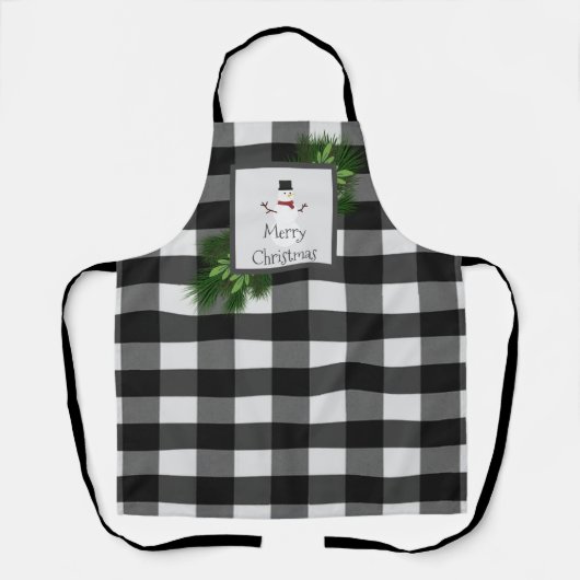 Snowman Buffalo a effectué Noël | Tablier noir (Recto)