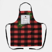 Snowman Buffalo a effectué Noël | Tablier rouge no (Recto)