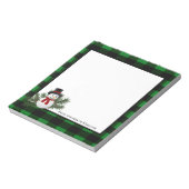 Snowman Buffalo Plaid Bloc-notes personnalisé (Tourné)