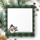 Snowman Buffalo Plaid Bloc-notes personnalisé