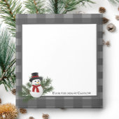 Snowman Buffalo Plaid Bloc-notes personnalisé