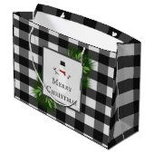Snowman Buffalo Plaid Sac cadeau (Dos Angle)