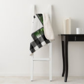 Snowman Buffalo Plaid Sherpa Blanket | Black Sherpa Deken (In situ)