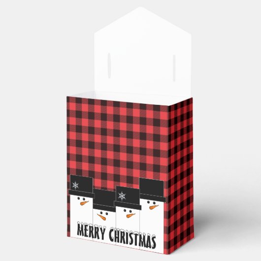 Snowman Buffalo Pset Favor Box met kerstmis Bedankdoosjes (Geopend)