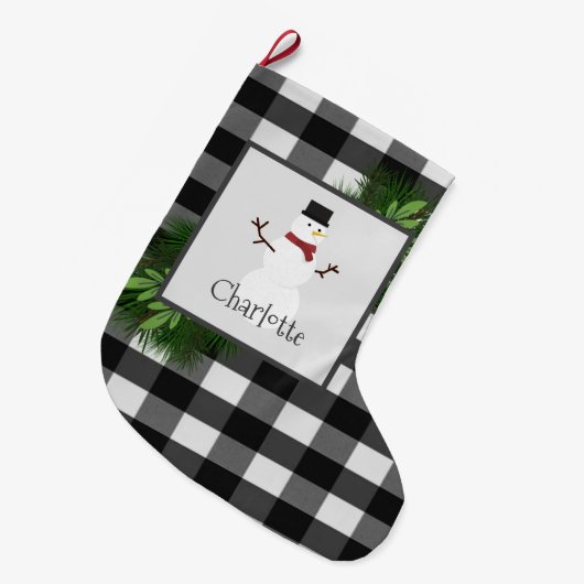 Snowman Buffalo Pset Stocking Grote Kerstsok (Voorkant (Hangend))