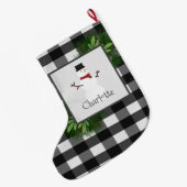 Snowman Buffalo Pset Stocking Grote Kerstsok (Achterkant (Hangend))