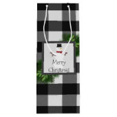 Snowman Buffalo Pset Wine Gift Bag Wijn Cadeautas (Achterkant)