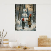 Snowman Builders-Poster Poster (Keuken)