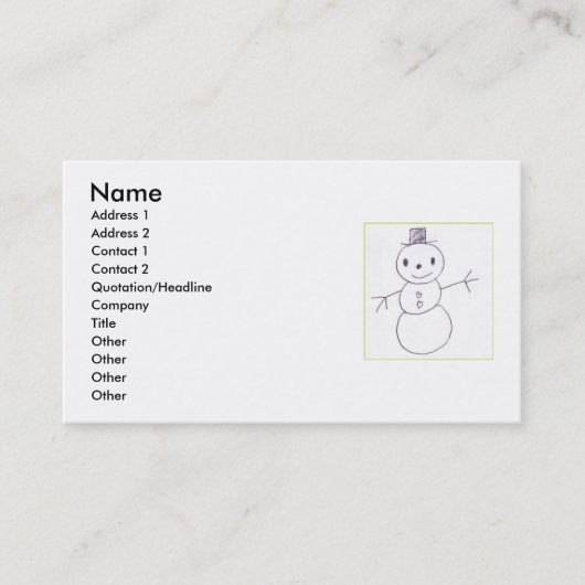 Snowman Business cards Visitekaartje (Voorkant)