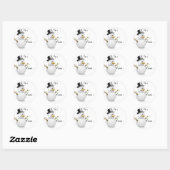 Snowman cadeaubonnen ronde sticker (Vel)