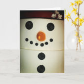 “Snowman Cake” Kerstkaart #2 Kaart (Gele Bloem)