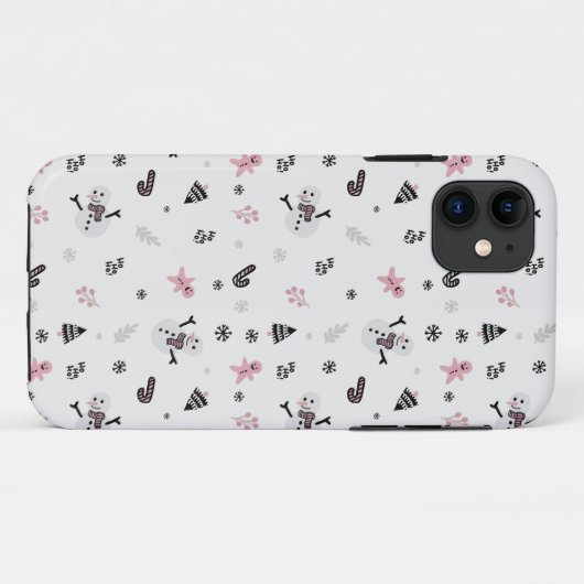 Snowman Candy Cane Pattern Case-Mate iPhone Case (Achterkant (horizontaal))
