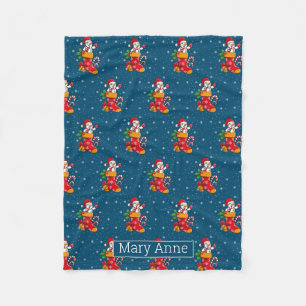 Snowman Candy Cane Pattern Snowflakes Fleece Deken