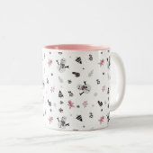 Snowman Candy Cane Pattern Tweekleurige Koffiemok (Voorkant rechts)