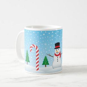 Snowman & Candy Cane Winter Wonderland Koffiemok