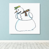 Snowman canvas afdrukken (Insitu (Houten vloer))