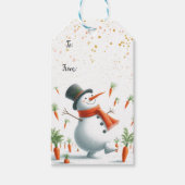 Snowman Carrot Patch Dance Cadeaulabel (Voorkant)