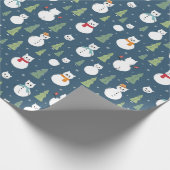 Snowman Cats Vakantiepatroon Cadeaupapier (Hoek)