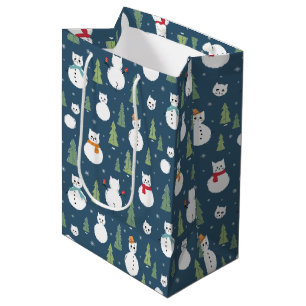 Snowman Cats Vakantiepatroon Medium Cadeauzakje