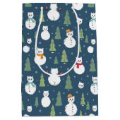 Snowman Cats Vakantiepatroon Medium Cadeauzakje (Voorkant)