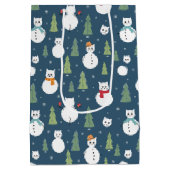 Snowman Cats Vakantiepatroon Medium Cadeauzakje (Achterkant)