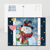 Snowman Celebrating kerstBriefkaart Briefkaart (Voorkant / Achterkant)