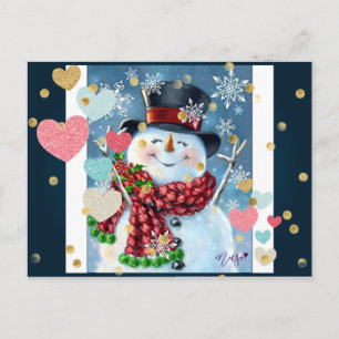 Snowman Celebrating kerstBriefkaart Briefkaart