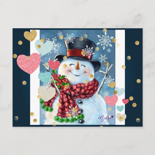 Snowman Celebrating kerstBriefkaart Briefkaart (Voorkant)