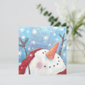 Snowman Celebration Holiday Card Feestdagenkaart (Staand voorkant)
