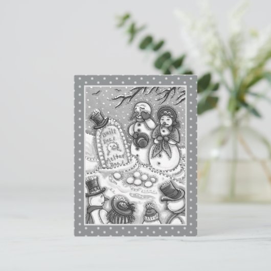 SNOWMAN CEMETERY, GEKOPPELD VÓÓR ZIJN TIJD, MOURNE BRIEFKAART (Staand voorkant)