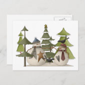 Snowman Chat Briefkaart (Voorkant / Achterkant)