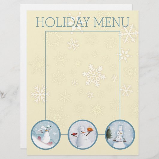 Snowman chefs kerstfeestmenu briefhoofd (Voorkant / Achterkant)