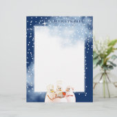 Snowman chefs kerstfeestmenu briefhoofd (Staand voorkant)