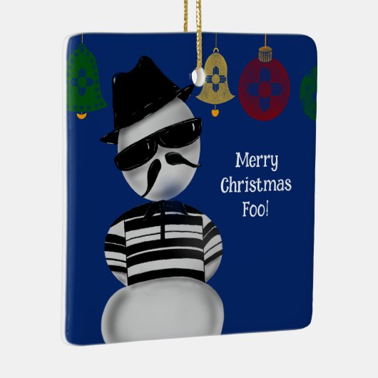 Snowman Cholo Nouveau Mexique Ornements de Noël Zi (Droite)